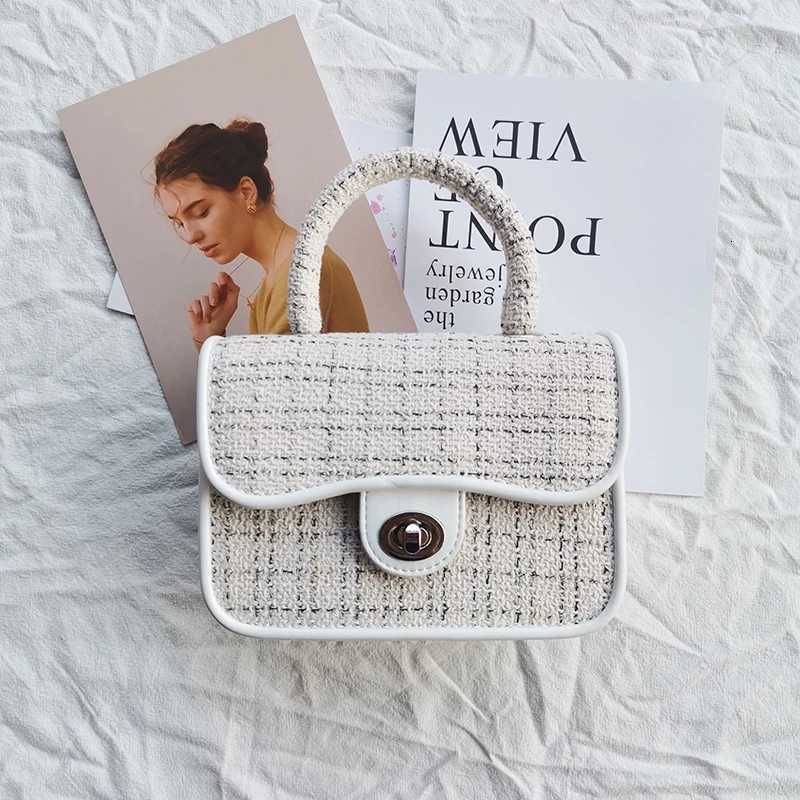 Tweed Knitting Women Shoulder Crossbody Bags Simple Chain Design Female Purse Handbags Fashion Ladies Locks Underarm Bag Z250926
