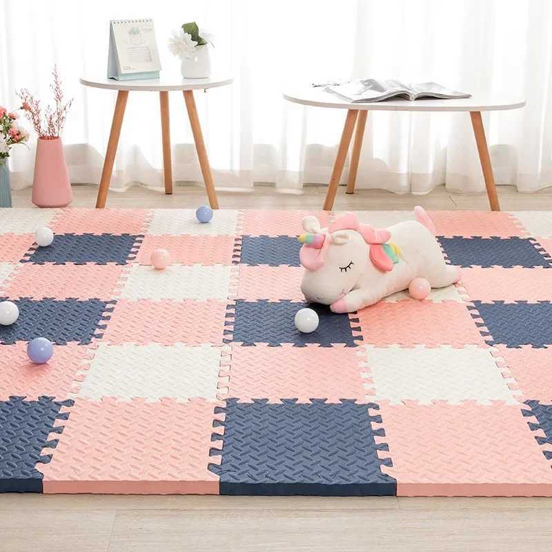 25cm Thick Mats for Kids Childrens Foam Floor Childrens Stitching Crawling Climbing Home Bedroom Living Room Tatami Play Mats C250926