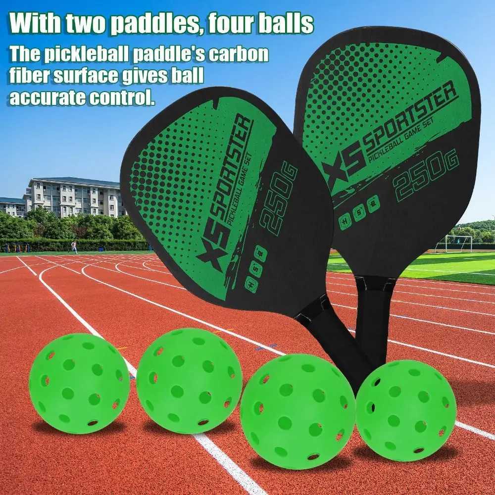 2 Rackets 4 Pickleballs Pickleball Rackets Set with Bag Wooden Pickleball Paddle Pickleball Accessories Pickleball Racquet J250926