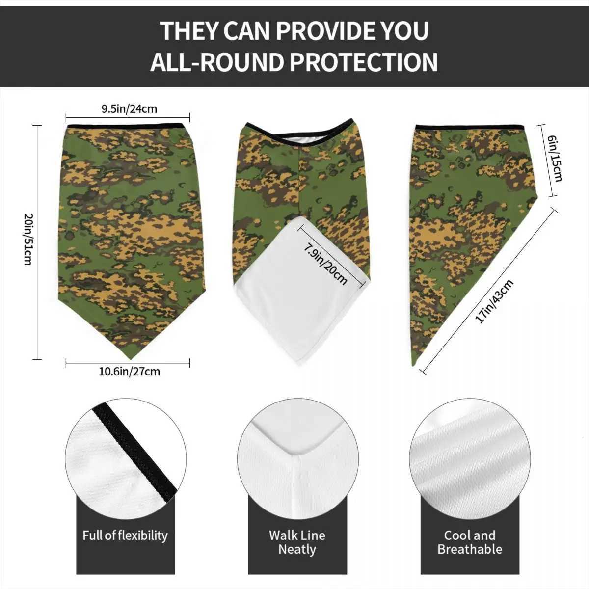 Russian Woodland Camouflage Bandana Neck Gaiter for Ski Running Men Women Camo Face Mask Wrap Scarf Z250926