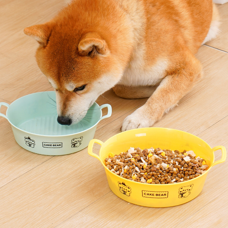 New with Handle, PP Material, Available in Various Sizes, Pet Dog Water Bowl, Cute Large Cat Food Bowl