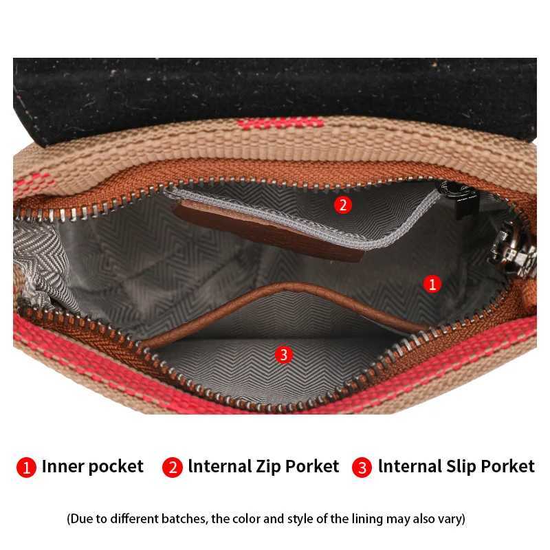 Aidrani Fashionable womens mini bag plaid single shoulder crossbody bag canvas patchwork cowhide portable small bagW250926