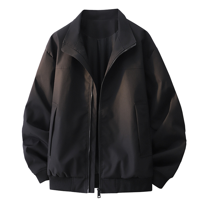 G92702 Solid color lapel jacket workwear men's 2025 new spring and autumn coat tops versatile loose simple casual