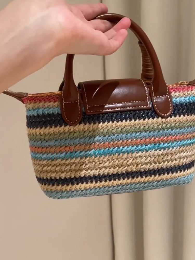 Rainbow Weave Womens Crossbody Bag Luxury mat Handbag Dumpling ape Magnetic Bule Soft Fabric oulder BagW250926