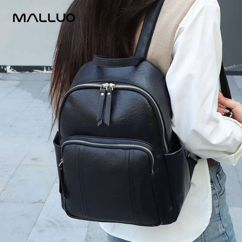 Lady Cowhide Design Large Capacity Bags Women Natural Cow Leather Female Retro Versatile Backpacks Ladies Fashion Bag Suotong2509
