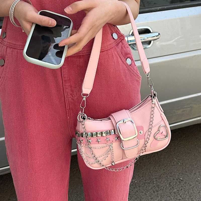 Lightweight PU Leather Shoulder Bag with Chain Strap Casual Underarm Purse For Commuting And Social Gatherings Z250926