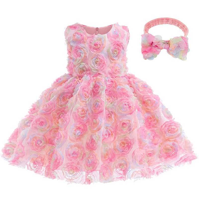 Baby girl Floral Embroidered Girl Dress Sleeveless Fairy Tulle Dress Girls Sleeveless Pearl Princess Pageant Birthday 08Y Z250926