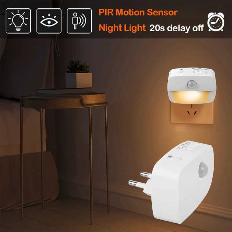 LED Night Light EU Plug In Smart Motion Sensor Light 220V Wall Lamp for Home Aisle WC Hallway Stair Kitchen Bedroom Night Lamp C250925