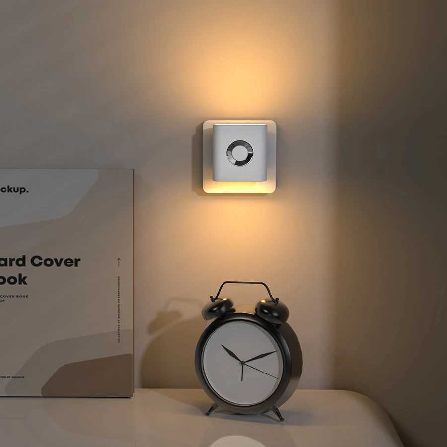 LED Night Light with EU Socket Motion Sensor Warm White Ambient Wall Lamp for Bedroom Staircase Toilet Corridor Bathroom Use C250925