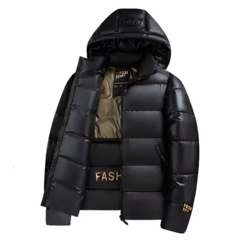 Mens Winter Puffer Jacket Black Warm Thickened Hooded Down Coat For Man Thermal Outdoor Parka With Detachable Hood W250926