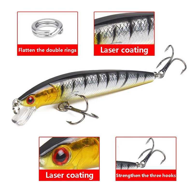 10 Pcs Fishing Lure Set Mini Fishing Hard Bait Minnow Floating Swing Crankbait Crazy Wobbrs Artificial Bionic Crank Lures W250926