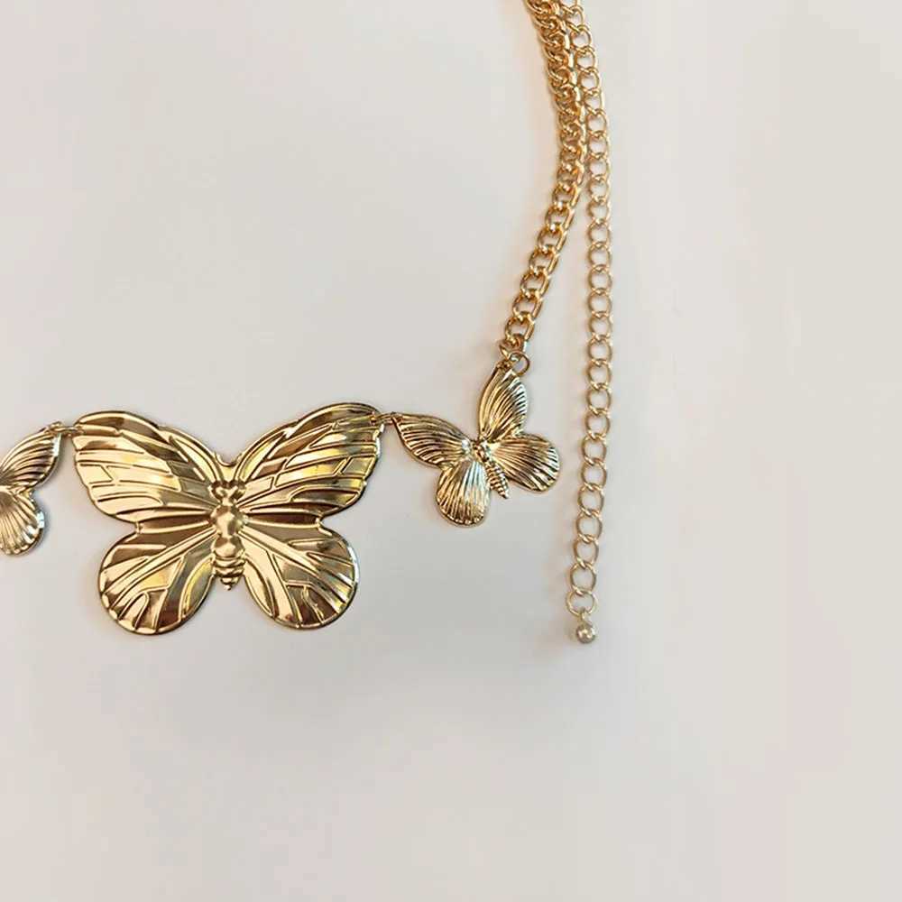 Sexy Fashion Metal Butterfly Belts For Women Vintage Metal Snap Buckle Waist Belts Trouser Simple Decoration Y2K Accessory L250926