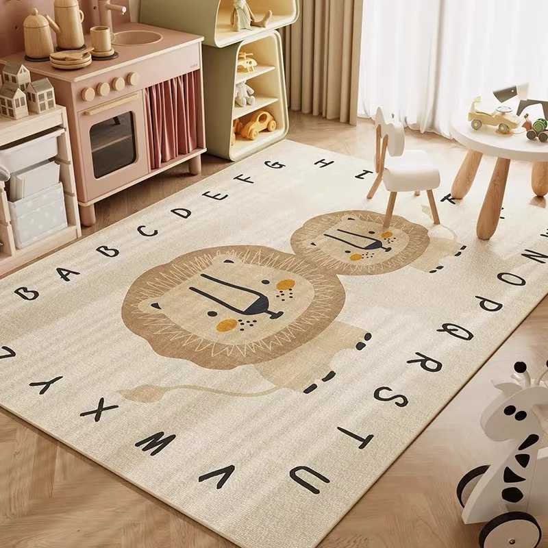 VIKAMA Childrens Room Baby Play Rug Living Room Crawling Mat Bedroom Reading Area Cartoon Rug Home Decoration C250926