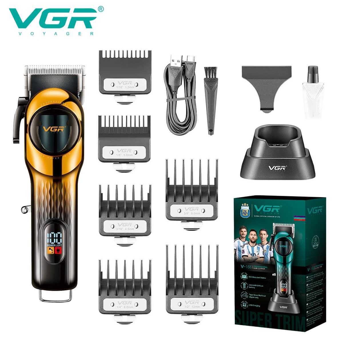 Hair Clipper Professional Barber Rechargeable Hair Cutting Machine 9000 RPM Hair Trimmer Adjustable Clipper for Men V166 R250926