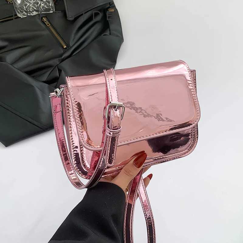 Mini Cute Shoulder Bags for Women 2024 Korean Fashion Trend Design Patent Leather Handbags and Purses Y2K Silver Crossbody Bag Z250926