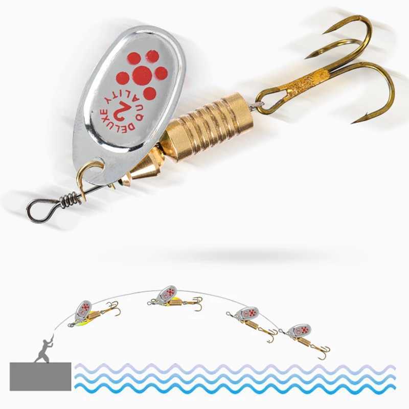 New 10PCS Spinner Spoon Metal Bait with Box Sequins Crankbait Spoon Baits Bass Trout Perch Pike Rotating 63cm 7g W250926