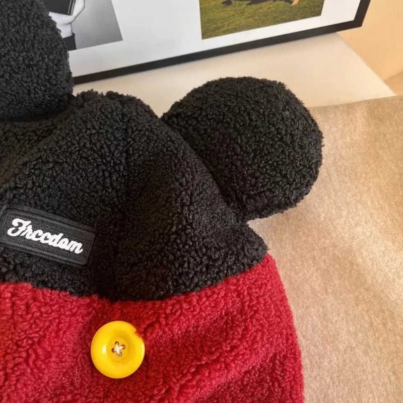 Disney Mickey Mouse Earflap Hat Plush Winter Hooded Kawaii Beanies Anime Creative Couple Men Women Home Soft Fluffy Earmuffs Hat H250926