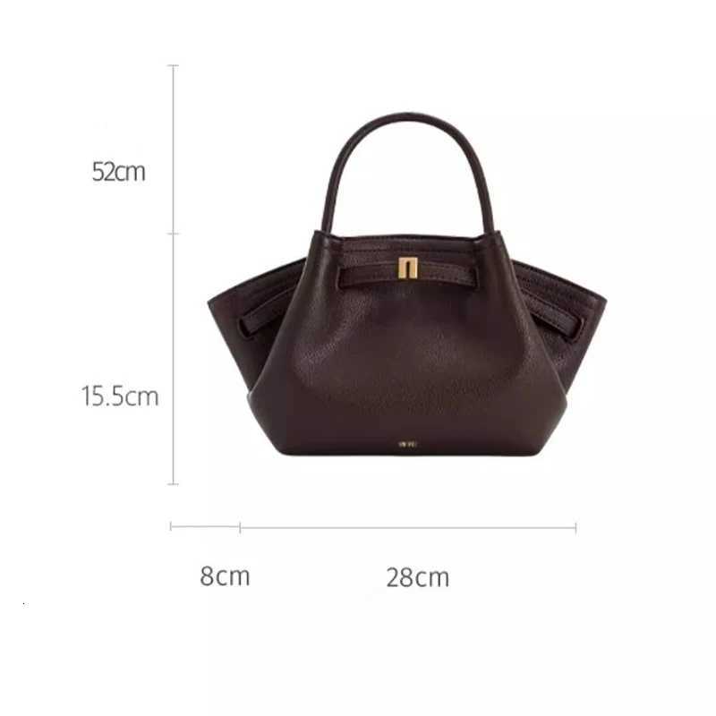Womens multifunctional handheld dumpling bag twolayer cowhide large capacity tote bag single shoulder crossbody bagW250926