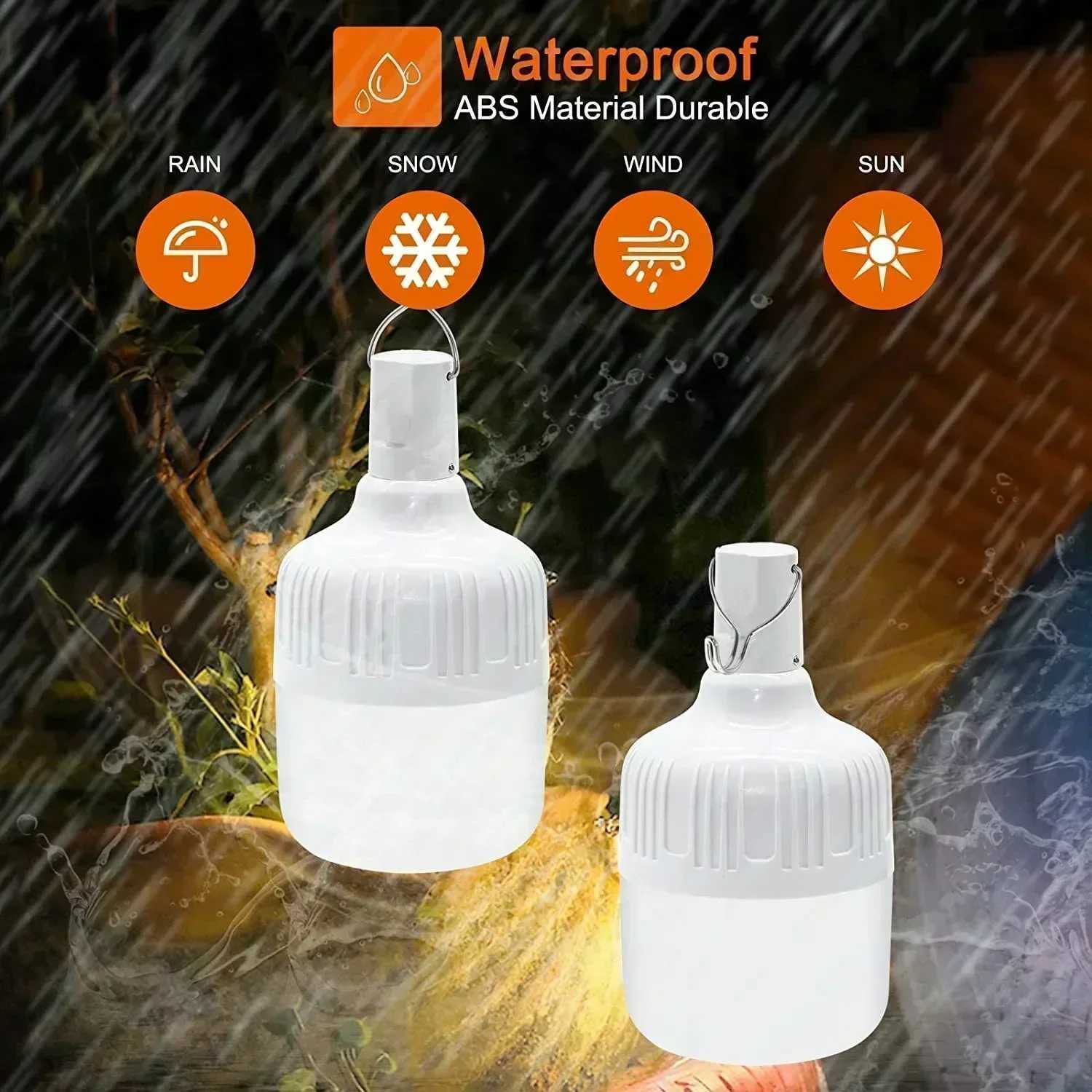60W Emergency Light Outdoor Camping Supplies Edc Outdoor USB Rechargeable LED Light Bulb Lantern Hiking Sports Entertainment C250925