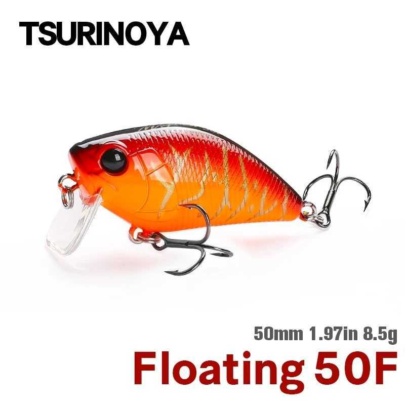 TSURINOYA Magician 50F Surface Crankbait Fishing Lure 50mm 85g Shallow Range Floating Crank Wobbrs Artificial Baits Pike Bass W250926