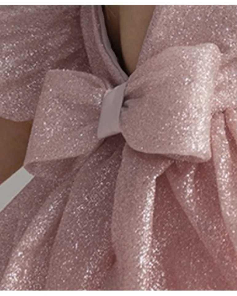 Elegant Puffy Luxury Girls Party Dresses Bowknot Evening Dress Flower Girl Princess Dress For Weddings Solid Bridesmaid Costume Z250926