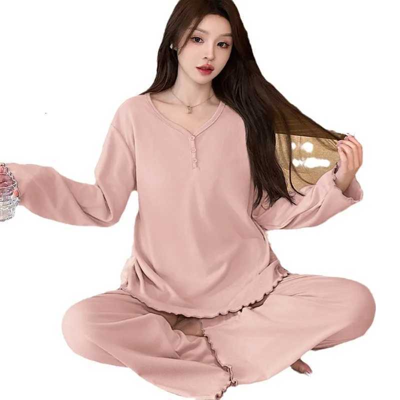 Pyjamas Set Women Velvet V Neck Girls Pajamas Sets Full Sleepwear Comfortable And Breathable Warm and Thick Velvet Home Clothes Z250925