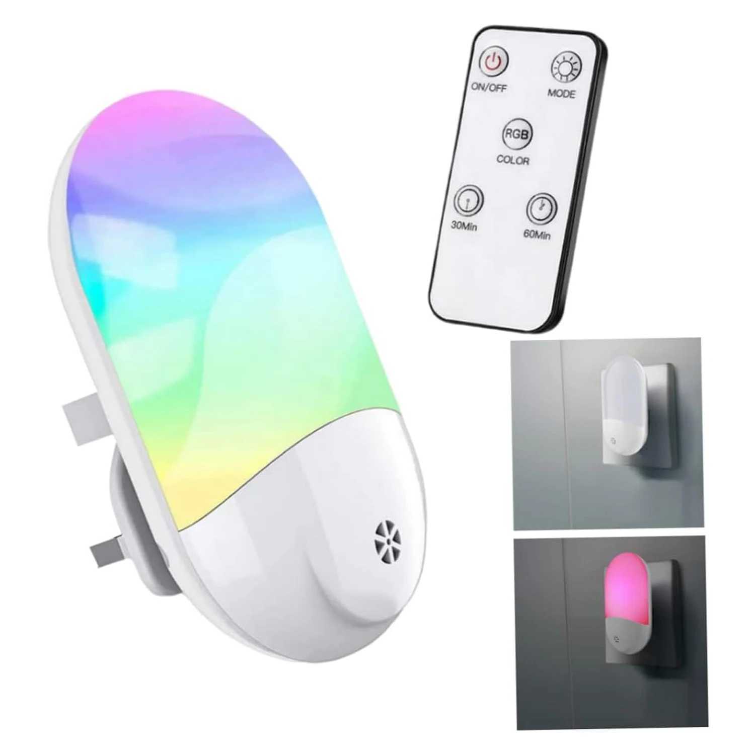 Plug in Night Light Plug in Wall with Dusk to Dawn Sensor 05W Warm White RGB Night Light for Kid Bedroom Bathroom Stair C250925