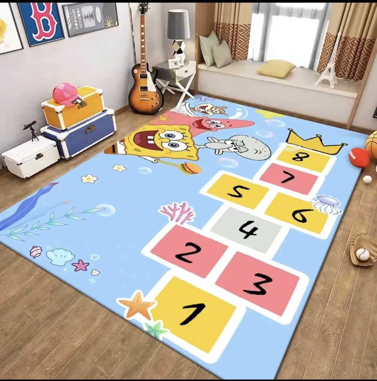 Cartoon Hopscotch Carpet NonSlip Childrens Room Study Table and Chair Mat Kindergarten Play Floor Mat Home Decoration C250926