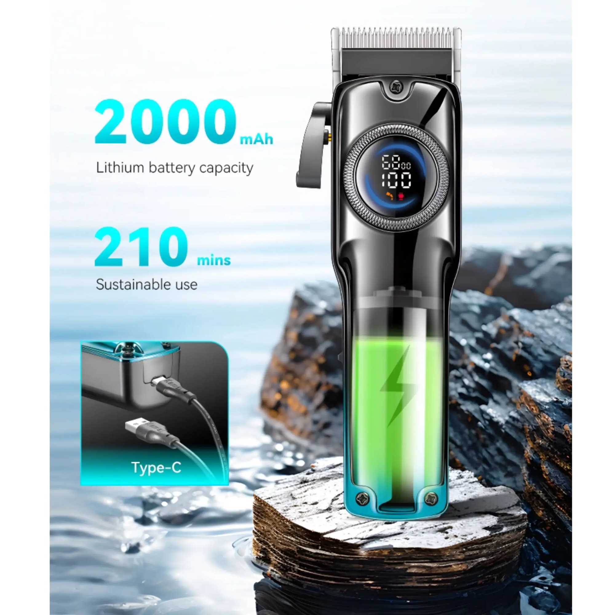 KEMEI Km2279 Professional Hair Clipper 210mins Hair Clippers Men Professional Electric Trimmer R250926