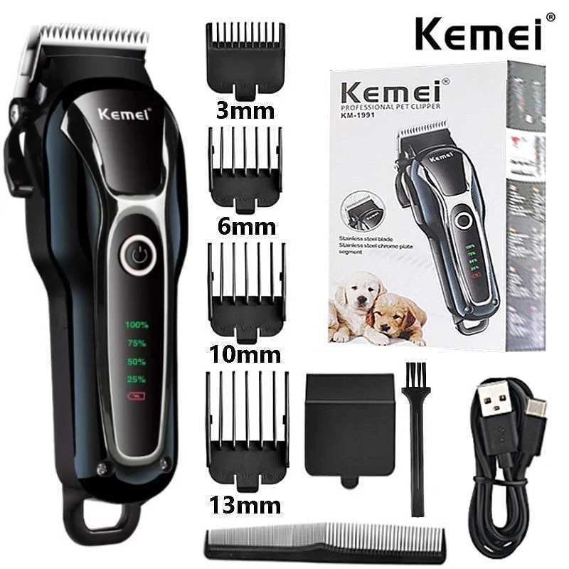 Professional Clipper Pet Dog Hair Trimmer Grooming Rechargeable Powerful Cat Cutters Shaver Mower Haircut Machine KM1991 R250926