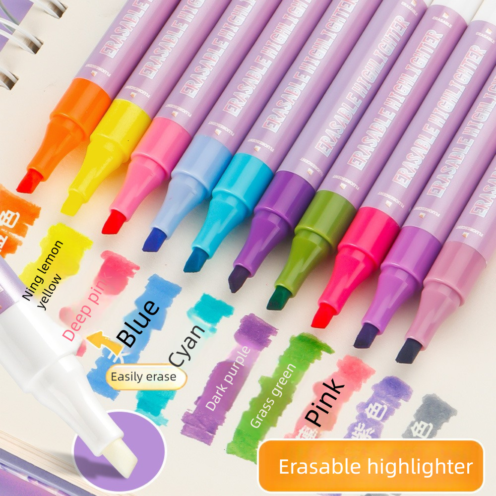 Bestseller Morandi Color Creative Outline Journal Student Key Marker Dualtip Erasable Highlighter Pen ddmySat