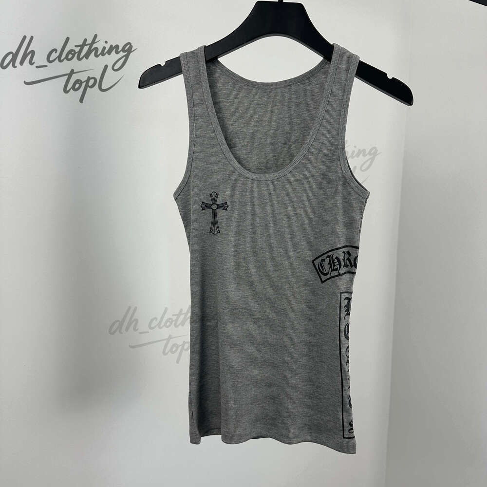 Chrome Vest Designer Vest Sleeveless Womens Cheome Tank Top Summer Embroidery Breathableslim Sleeveless Croptop Outwear Elastic Sports Knitted Chome Tanks 97F