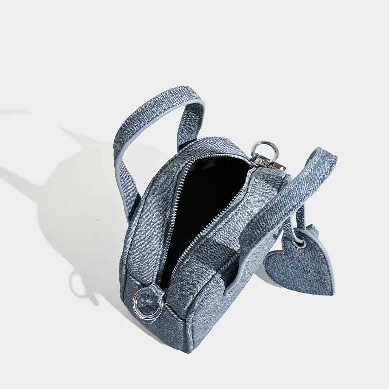 Vintage imitation denim women handbag small Boston bag Trend Designer female shoulder messenger bag PU Leather ladies totes Z250926