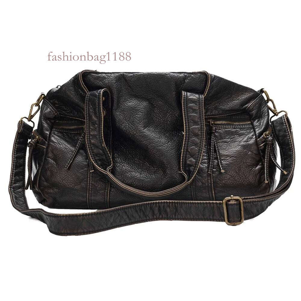 Annmouler Large Capacity Motorcycle New Fashion Women Handbag Soft Pu Leather Tote Lady's Crossbody Bag