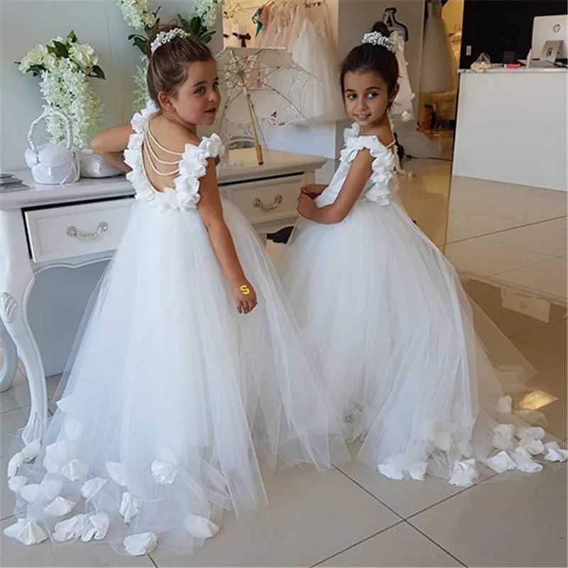 White Ivory First Communion Dress Girls Watersoluble Lace Infant Toddler Pageant Flower Girl Dresses For Weddings And Party Z250926