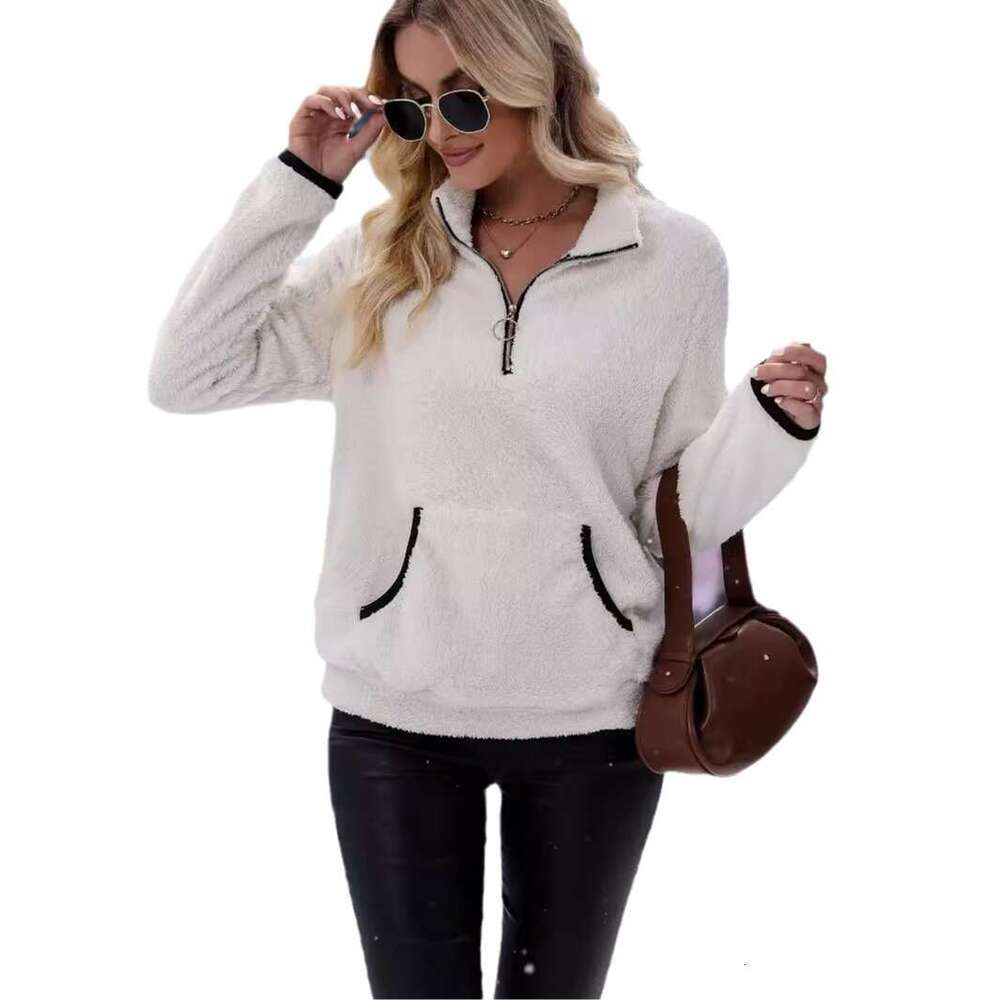 2025 Women's Half-Zip Long Plush Sweatshirt