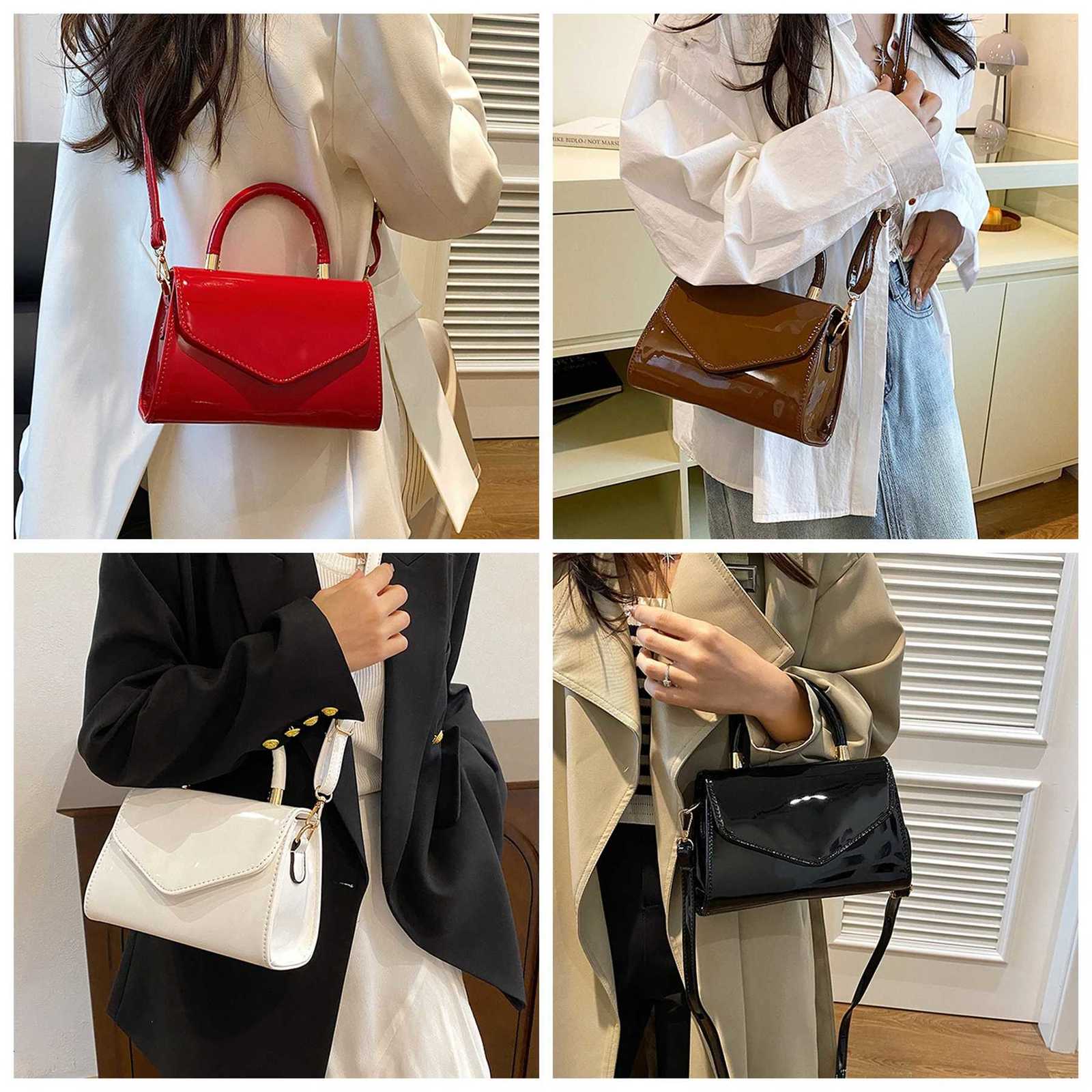Faux Leather Bags for Woman 2025 Trend Small Shoulder Bag Korean Fashion Handbag Ladies Crossbody Bags Black White Brown Red Z250926