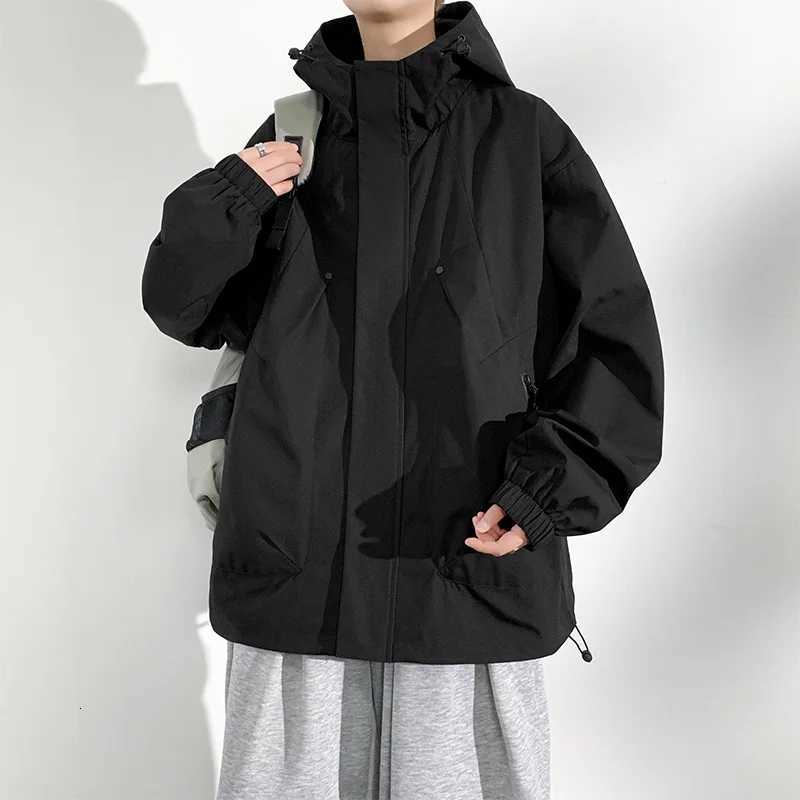 Autumn Mens Jacket Hooded Windbreakers Windproof Outdoors Casual Jackets Black Bomber Camping Loose Thin Coat Plus Size 8xl W250926