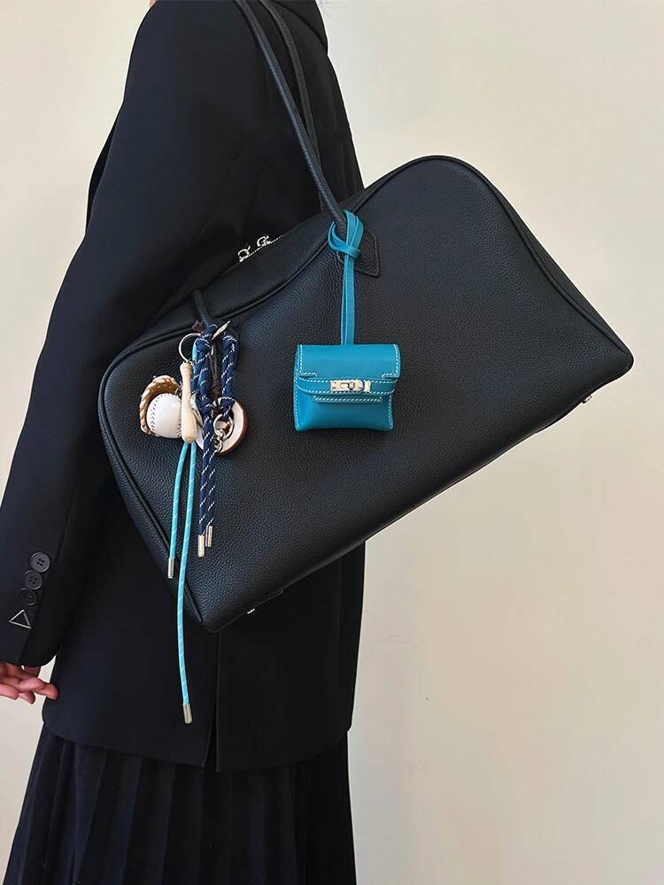 Bla Leather Large Capaci Tote Women's 2025 New mat High-End Single oulder Boston Bag Casual Sle