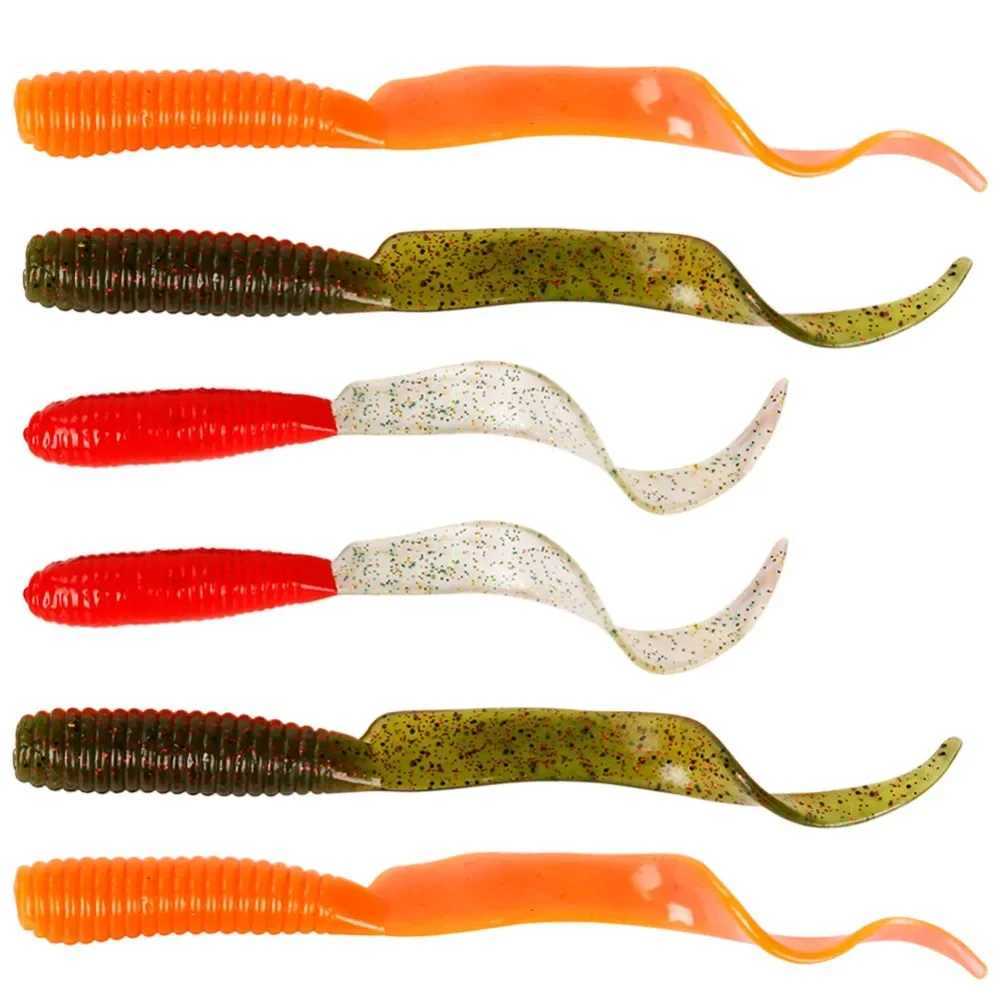 6pcs 17cm 12g Long Tail Fish Silicone Soft Bait Jig Wobbrs Lures Artificial Rubber Baits Bass Swimbait Fishing Tack W250926