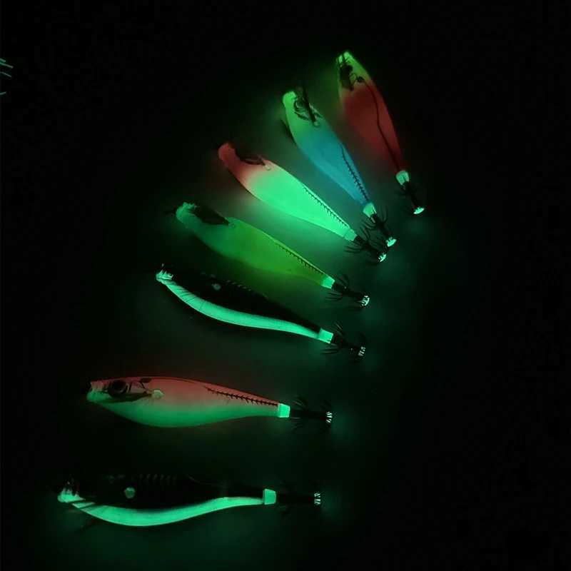 Fishing Squid Hook Luminous Webfoot Octopus egi Lure Wood Shrimp Squid Lure Cuttfish Shrimp Baits Wobbrs Swimbait W250926
