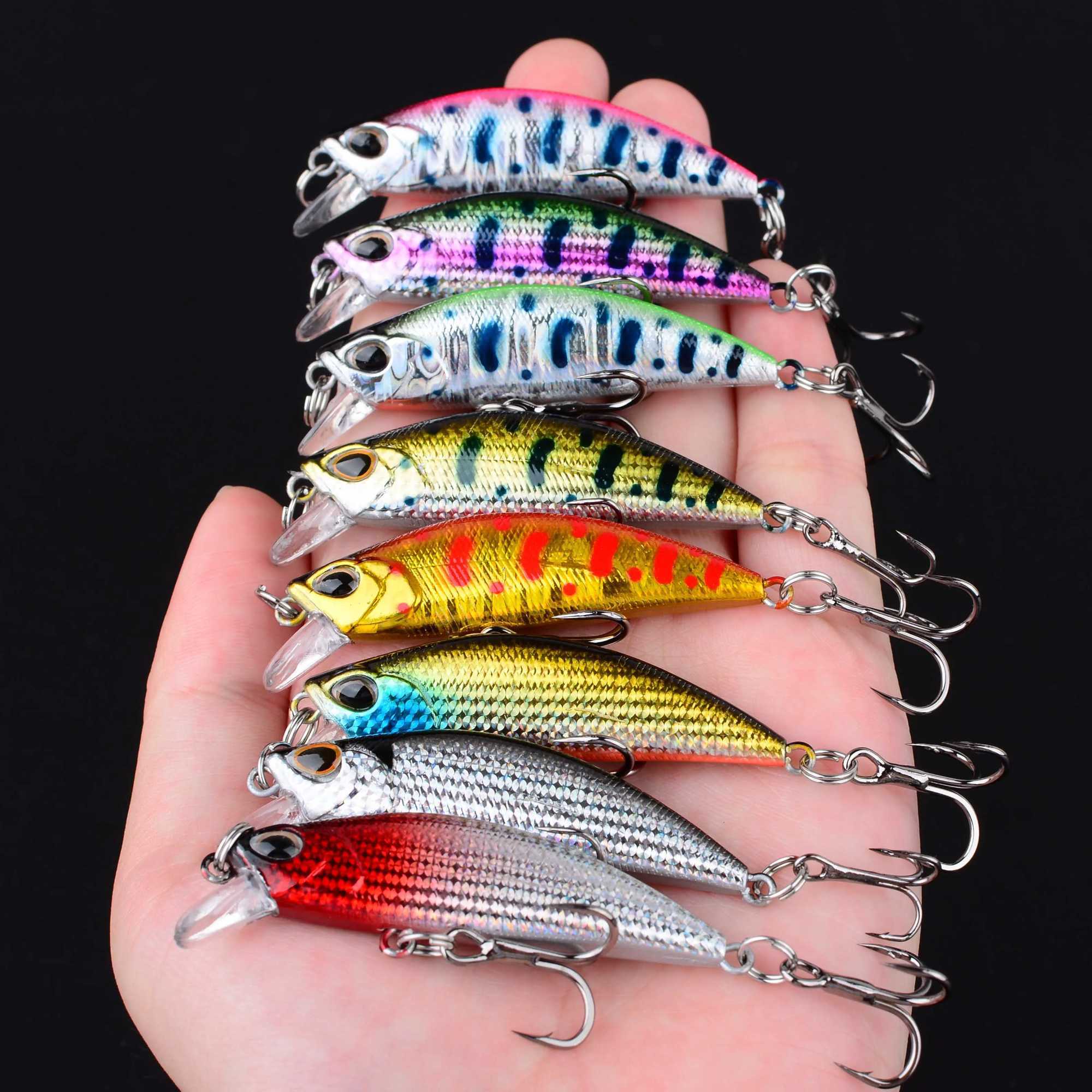 8PCS Fishing Lure Minnow Wobbr fional Baits Crankbait Carp Fishing W250926