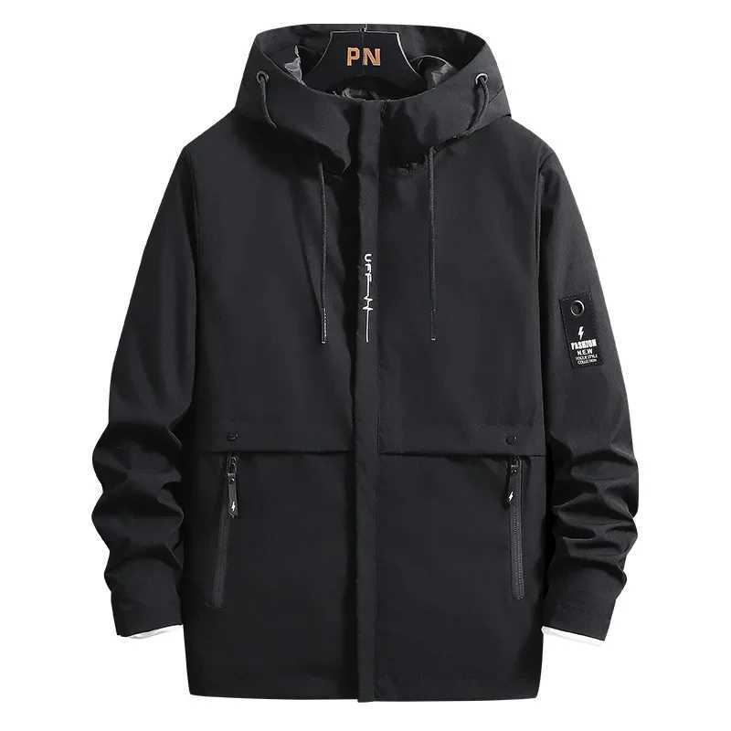 Mens Hooded Jacket 2024 Spring New Style Sports Solid Color Korean Version Slims Smooths Your Silhouette Thin Simple Middle Age W250926