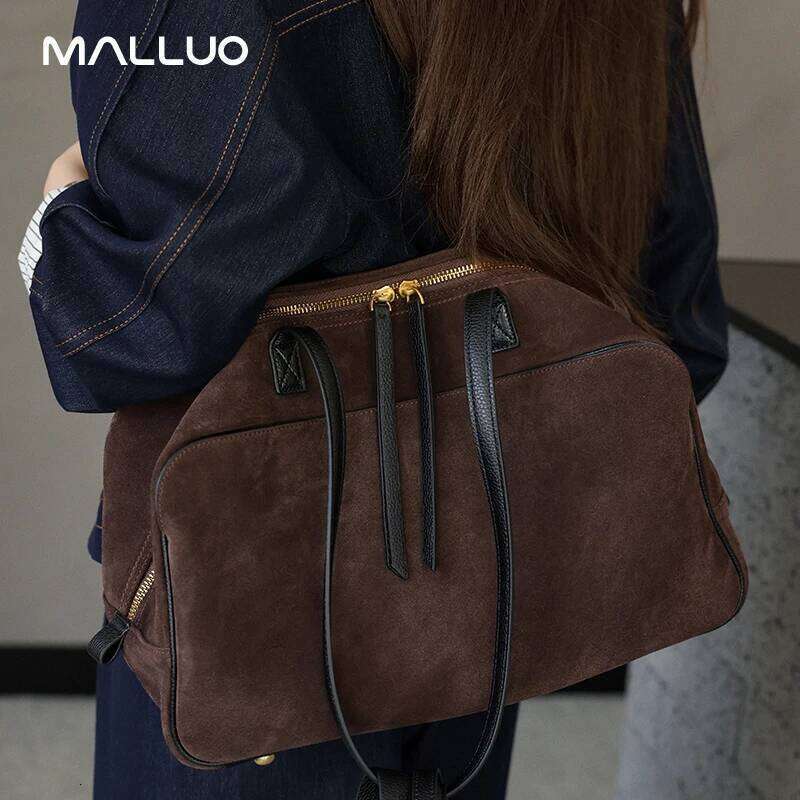 Ladies Retro Casual Soft Cowhide Handbags Women's Frosted Cow Leather Shoulder Bag Female Fashion Trend Designer Bags New Suotong2509