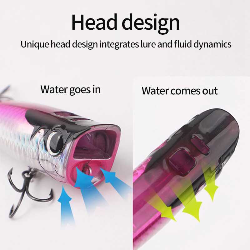 1pc Topwater Popper Spinning 1520g Sea Popper Lure Artificial Saltwater Topwater Bait for Bass Pike Hard Baits W250926