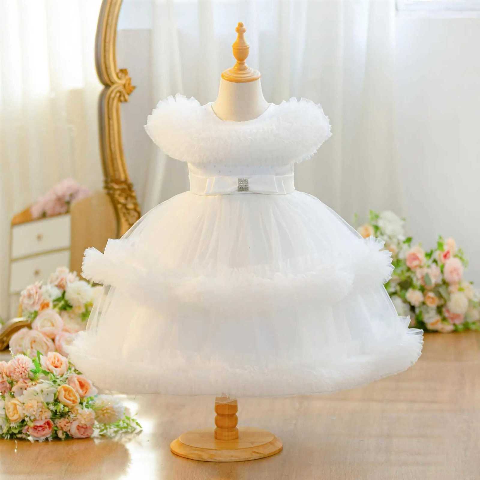 New Elegant Solid Color Girl Princess Dress 412 years old piano performance girl dress birthday party wedding Girls Dress Z250926