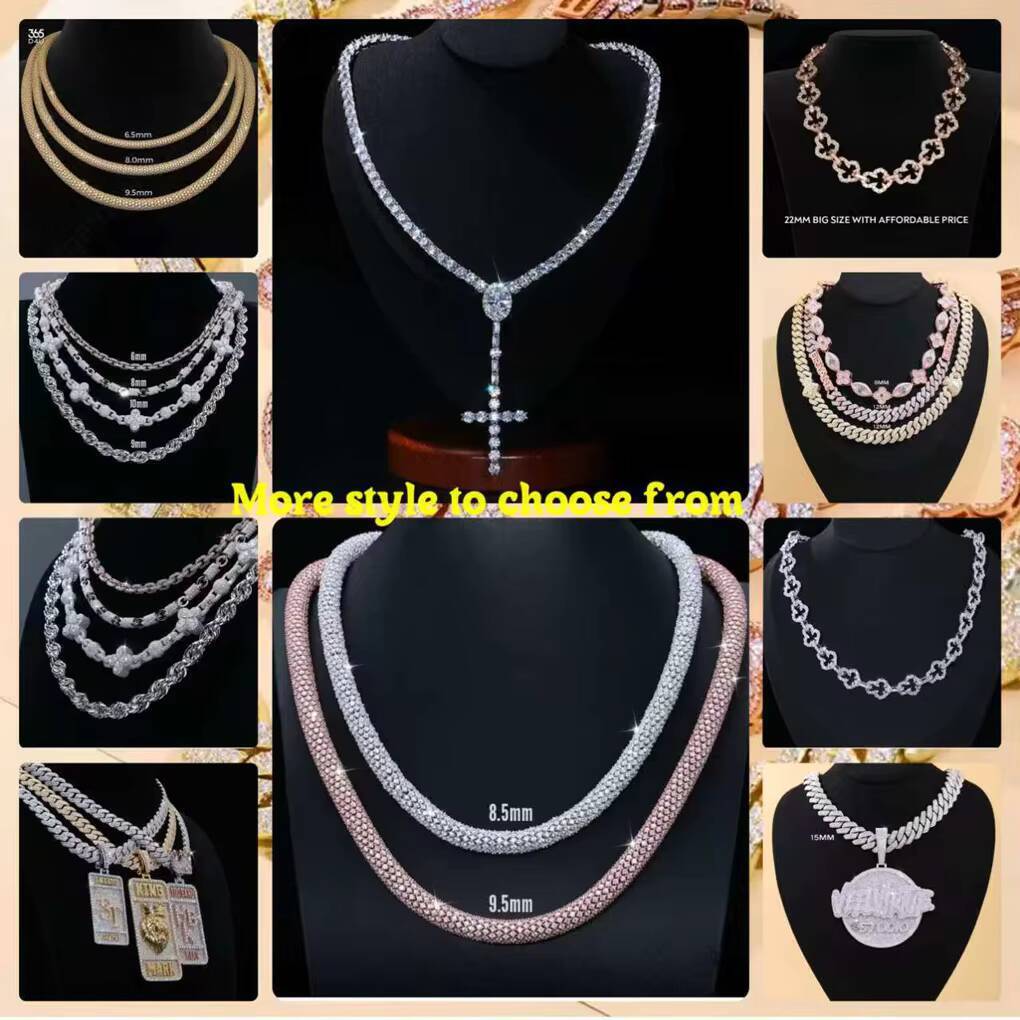 9K24K Gold Pave Diamond Cuban Chain CVD Lab Grown Ice Necklace IGI 24H 3D Custom 30 Deposit