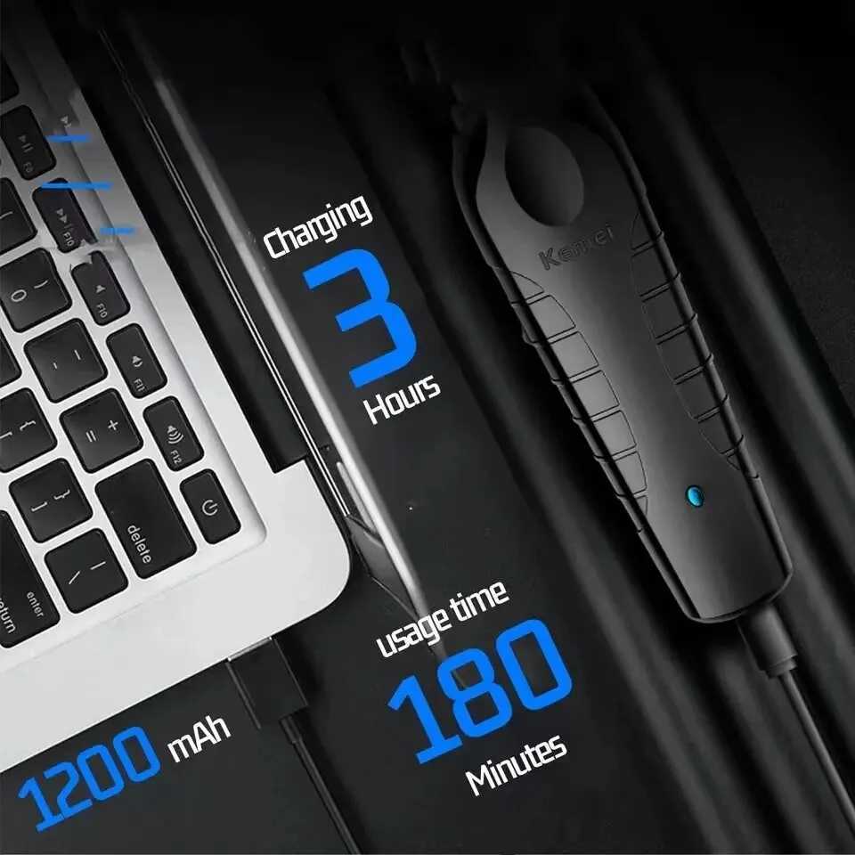 Kemei Mens Cordless Hair Clipper USB Rechargeable Electric Hair Clipper Km032 Trimmer Electric Hair Cutting Machine R250926