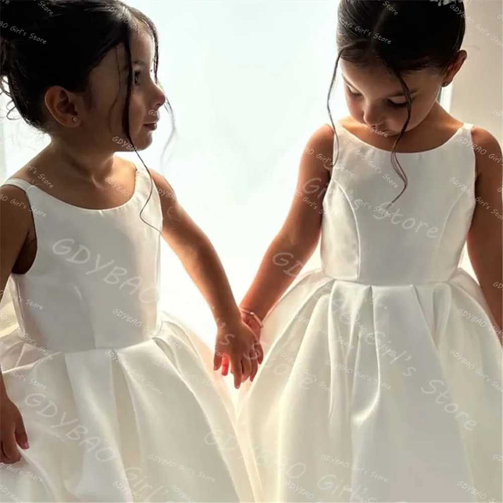 Flower Girl Dress Off Shoulder Princess Dresses for Girls Satin Flower Girl Dresses for Wedding Ball Gown Z250926