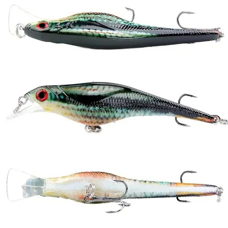 5PCS Hard Bait Artificial Swimbait Bass Pike Jerkbait Minnow Crankbait Wobbr For Fishing Lure Tack Accories Topwater Sea W250926